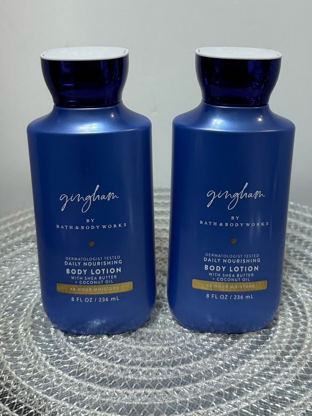 BBW Gingham Body Lotion Set of 2 NWT